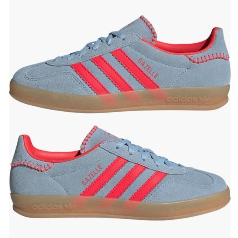 Adidas Gazelle Indoor Women’s Sneakers Red/Blue Gum Sole Size 7.5 US NEW w/ Tags